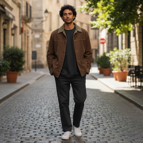 Ted Affleck XL Coat Jacket Suede Leather Brown Tan Faux Shearling Western Cowboy - Picture 1 of 7